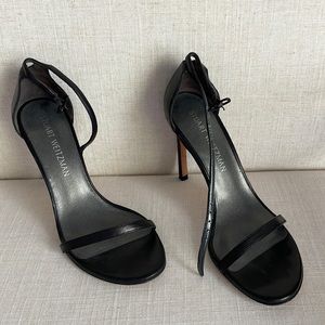 Stuart Weitzman nudist strappy black heels
